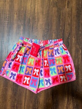Jess Lea Colorful Bow Print Women’s Shorts - Pink Multi